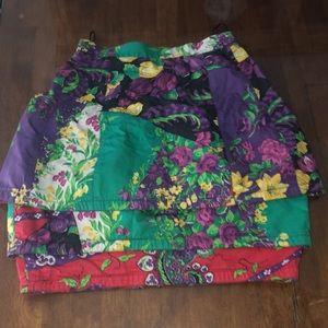 Vin 90s Gianni Versace couture pleated vibrant floral skirt 26” waist Sz S / 2